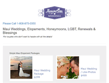 Tablet Screenshot of hawaiianislandwedding.com